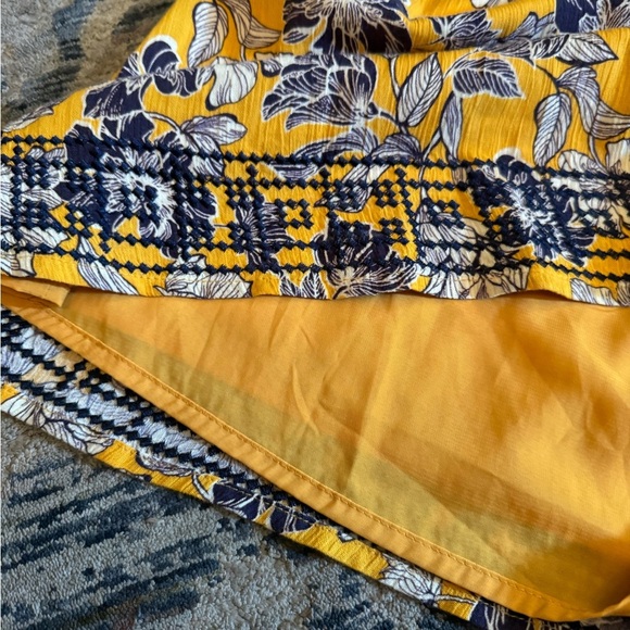 Market & Spruce Embroidered Floral Cinched Waist Mini Dress: Small - Picture 3 of 8